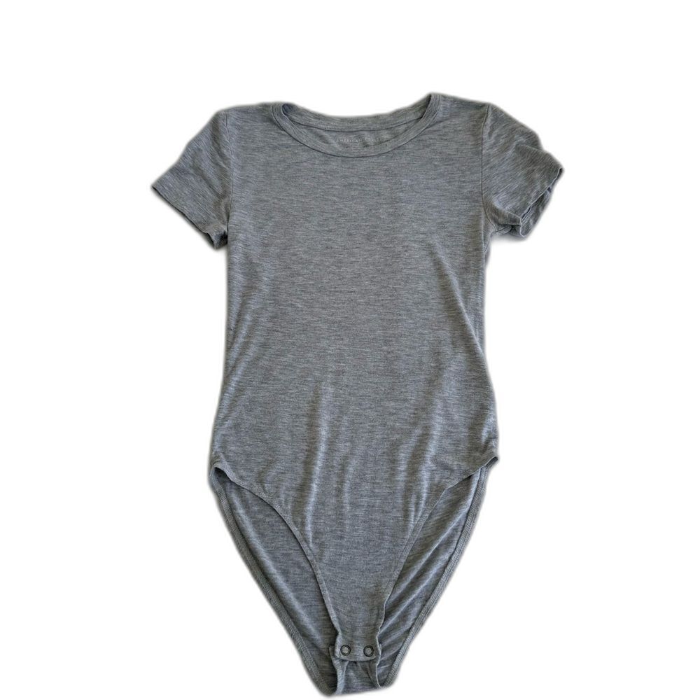 Women's American Eagle Outfitters Light Gray Tshirt Bodysuit Sz XS